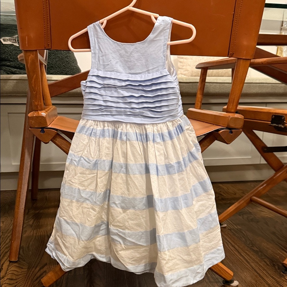 Jacadi Light Blue and White Striped Dress